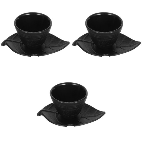 Reusable black cast iron tea - black,