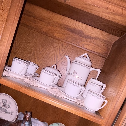 Vintage white porcelain coffee - white,