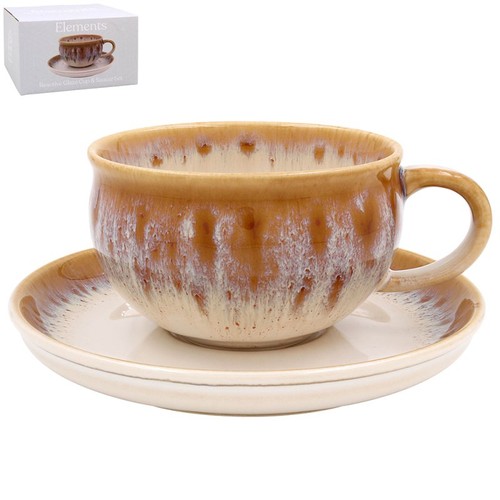 Reactive glaze cup and - cup, saucer