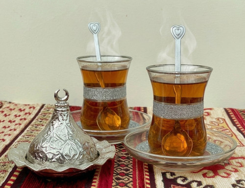 Turkish tea glass set with - glass,