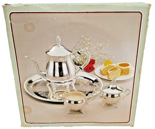 Silver plated tea set 4pc - plated, with