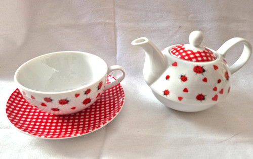 Vintage style ceramic ladybug - ceramic,