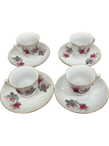 Floral porcelain tea cup - porcelain,