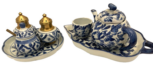 Vintage miniature blue white - miniature,